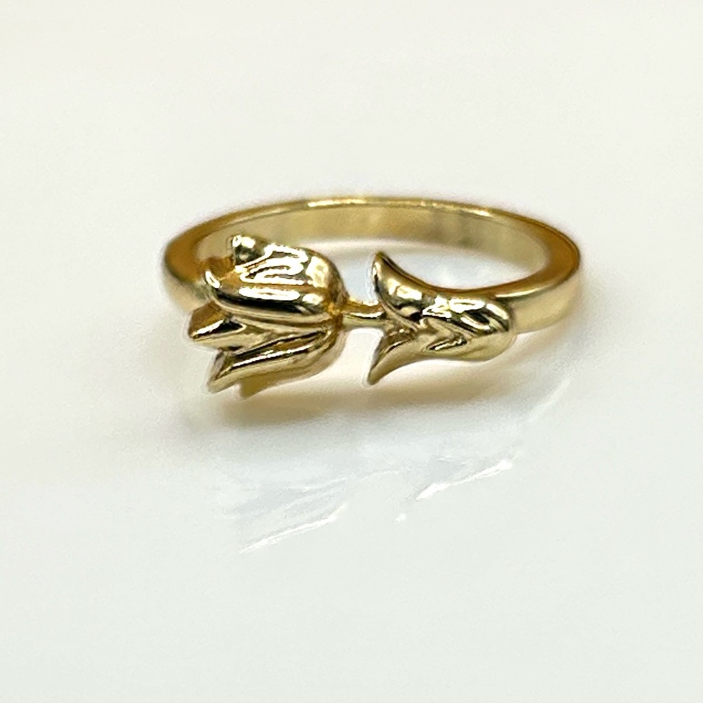 Gold tulip midi ring - Picture 7 of 7
